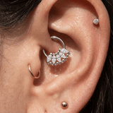 Marquise Beauty Seamless Ring – 14K Gold Five - Marquise Design - piercing - zone.com