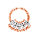 Marquise Beauty Seamless Ring – 14K Gold Five - Marquise Design - piercing - zone.com