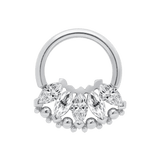 Marquise Beauty Seamless Ring – 14K Gold Five - Marquise Design - piercing - zone.com