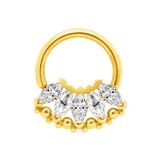 Marquise Beauty Seamless Ring – 14K Gold Five-Marquise Design - piercing-zone.com