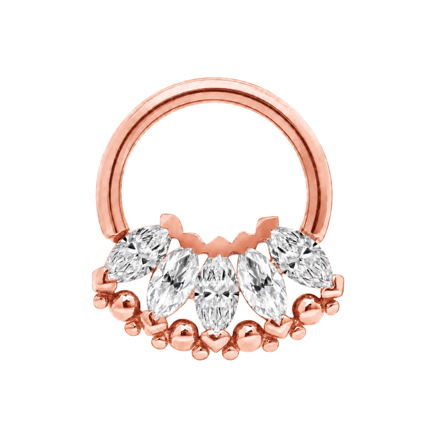 Marquise Beauty Seamless Ring – 14K Gold Five-Marquise Design