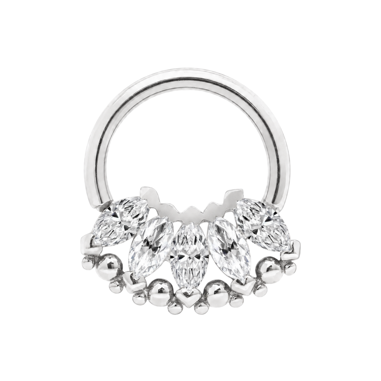 Marquise Beauty Seamless Ring – 14K Gold Five-Marquise Design