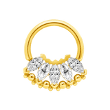 Marquise Beauty Seamless Ring – 14K Gold Five-Marquise Design