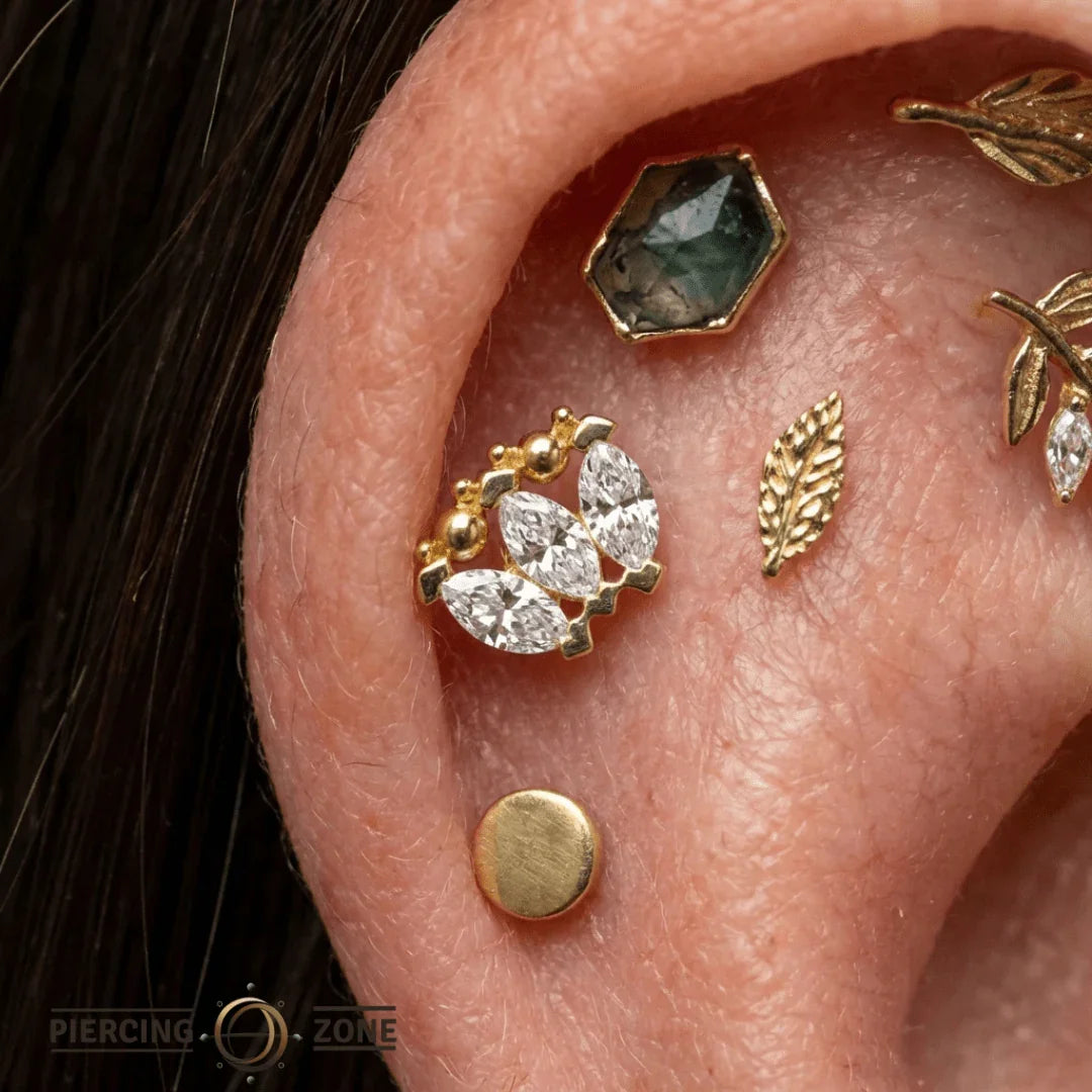 Marquise Beauty Small – 14K Gold Threadless/Threaded End - piercing - zone.com