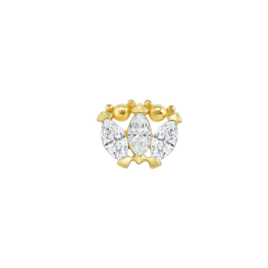 Marquise Beauty Small – 14K/18K Gold Threadless End - piercing - zone.com