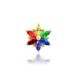 Marsha – 14K Gold Multicolor CZ Threadless End - piercing - zone.com