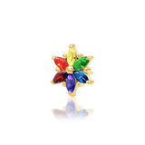 Marsha – 14K Gold Multicolor CZ Threadless End - piercing - zone.com