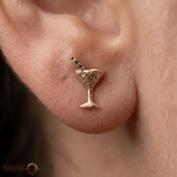 Martini – 14K Gold Threadless/Threaded End - piercing - zone.com