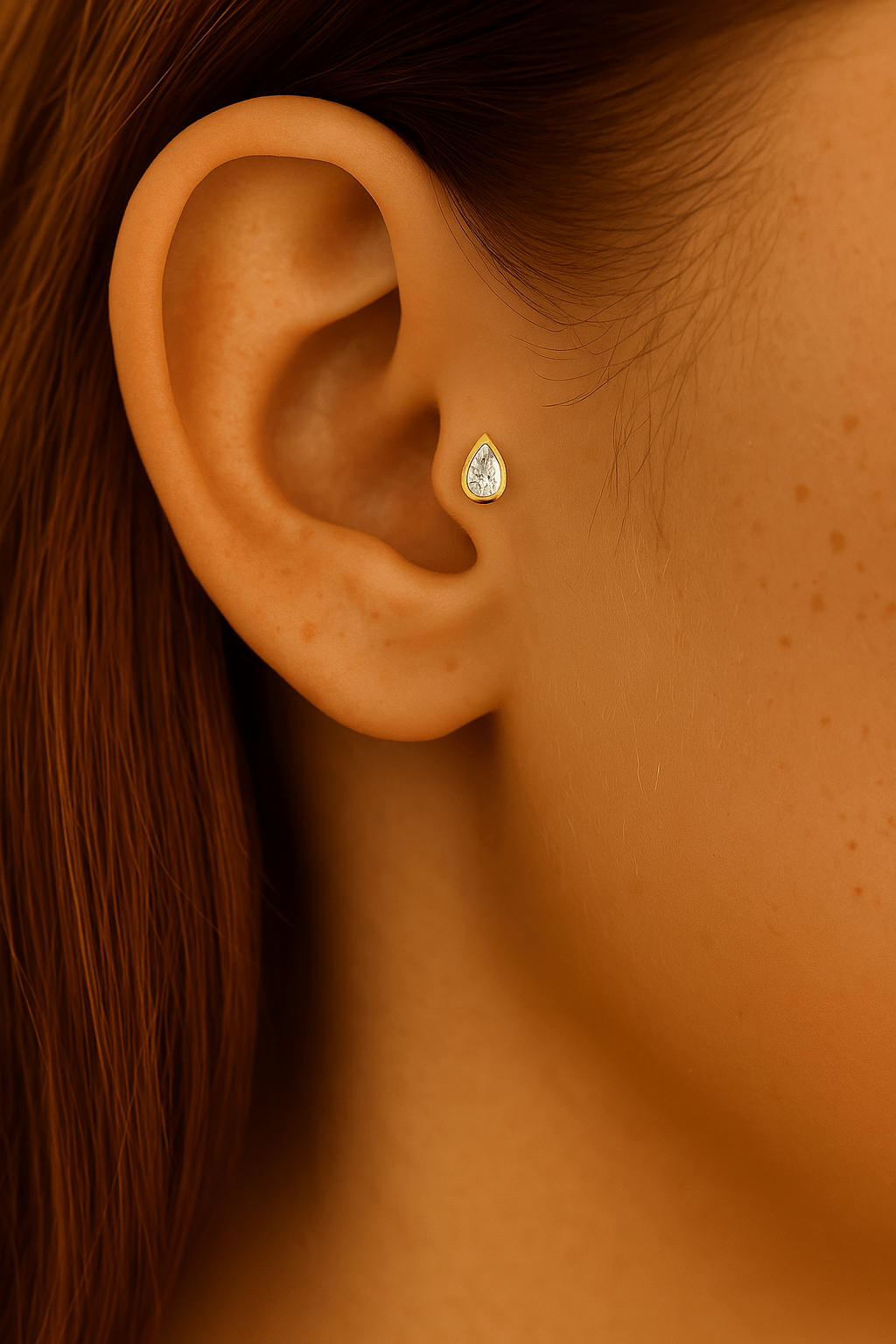 Mary – 14K Gold & CZ Threadless End - piercing - zone.com