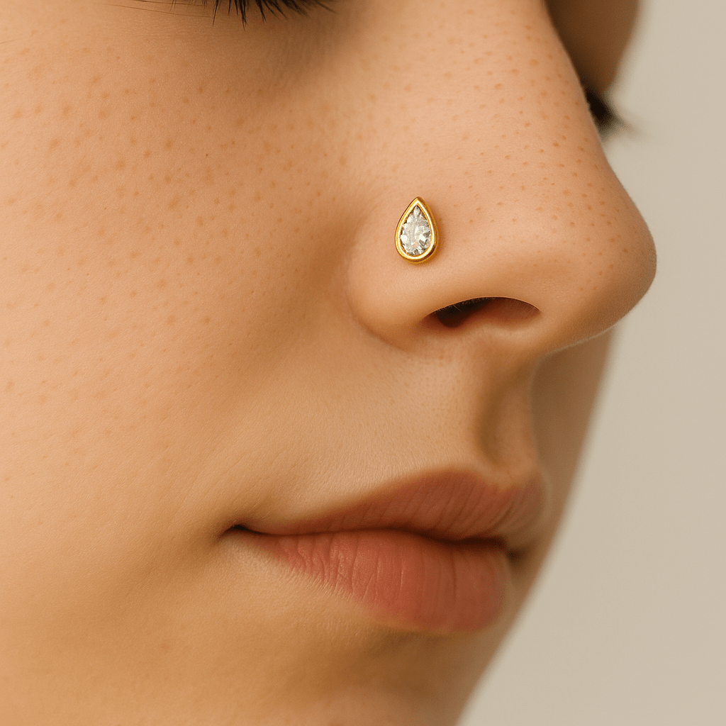 Mary – 14K Gold & CZ Threadless End - piercing - zone.com