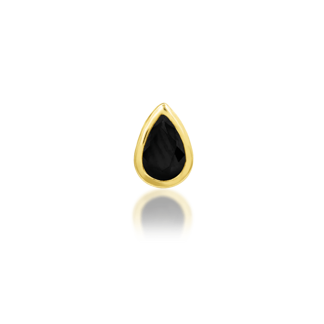 Mary – 14K Gold Pear - Cut CZ Threadless End - piercing - zone.com