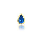 Mary – 14K Gold Pear - Cut CZ Threadless End - piercing - zone.com
