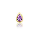 Mary – 14K Gold Pear - Cut CZ Threadless End - piercing - zone.com