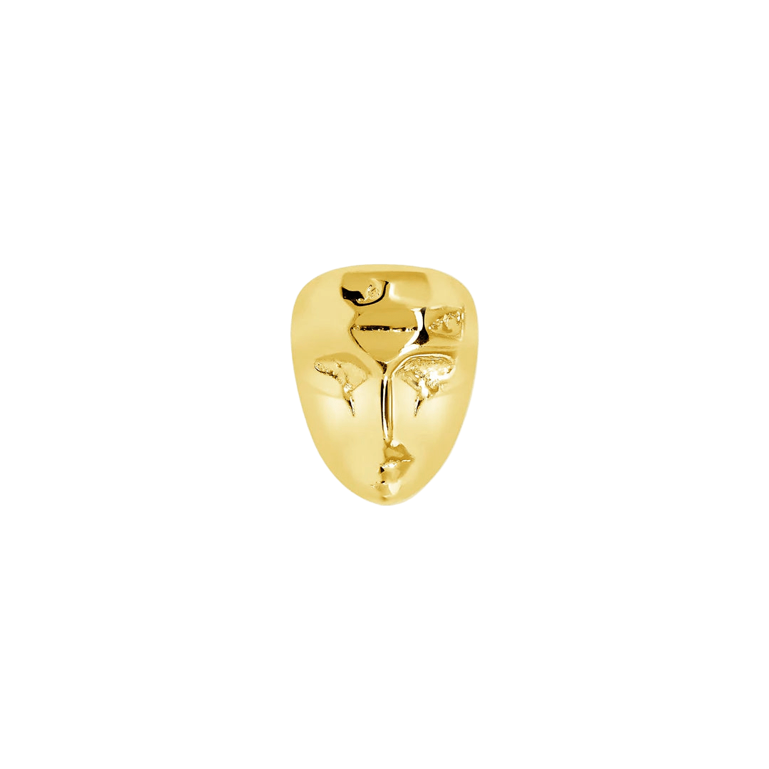 Mask – 14K Gold Threadless & Threaded End - piercing - zone.com