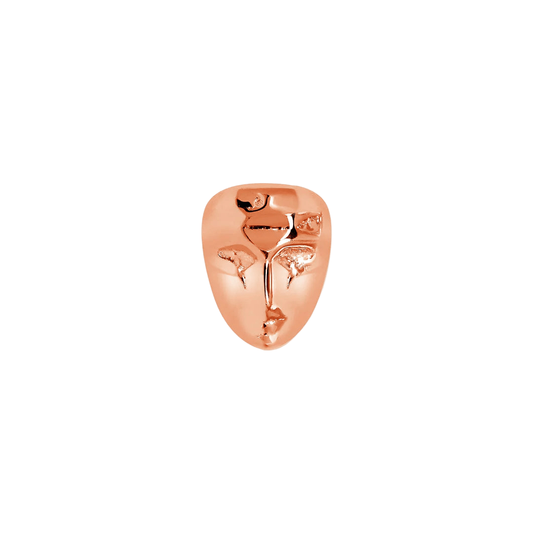 Mask – 14K Gold Threadless & Threaded End - piercing - zone.com