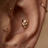 Mask – 14K Gold Threadless/Threaded End - piercing - zone.com