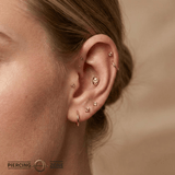 Mask – 14K Gold Threadless/Threaded End - piercing - zone.com
