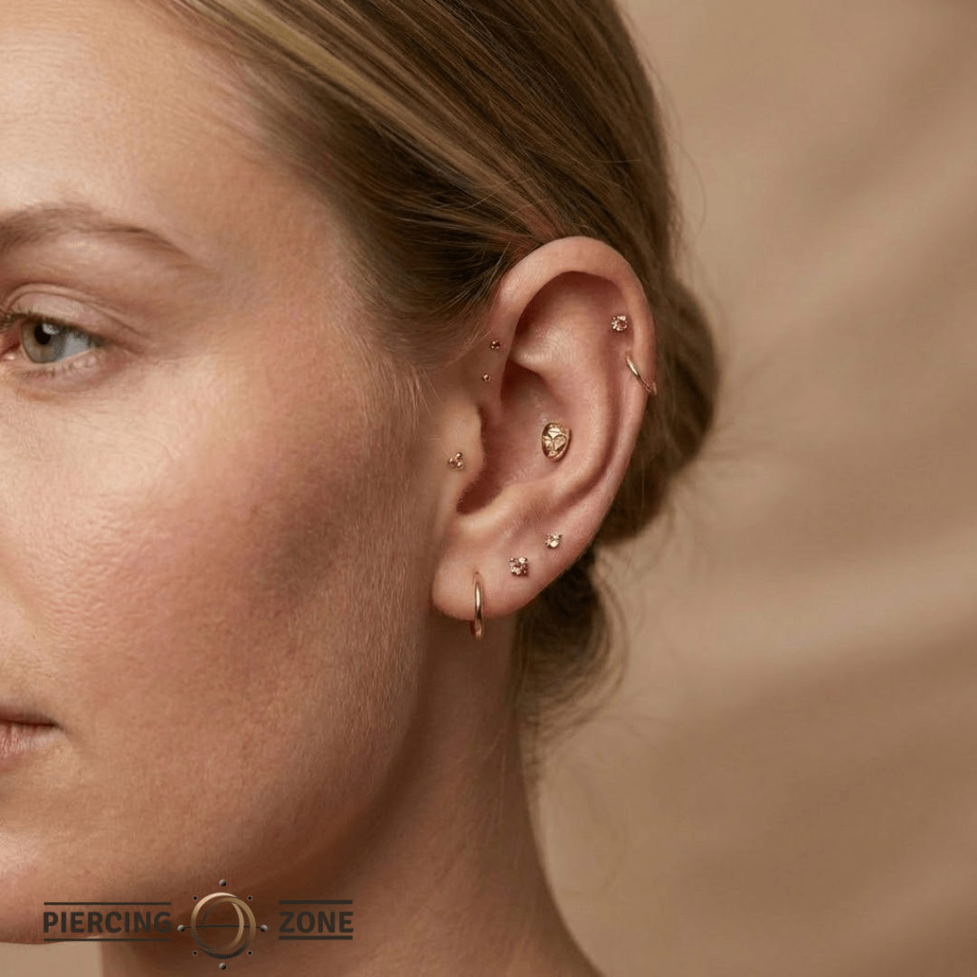 Mask – 14K Gold Threadless/Threaded End - piercing - zone.com