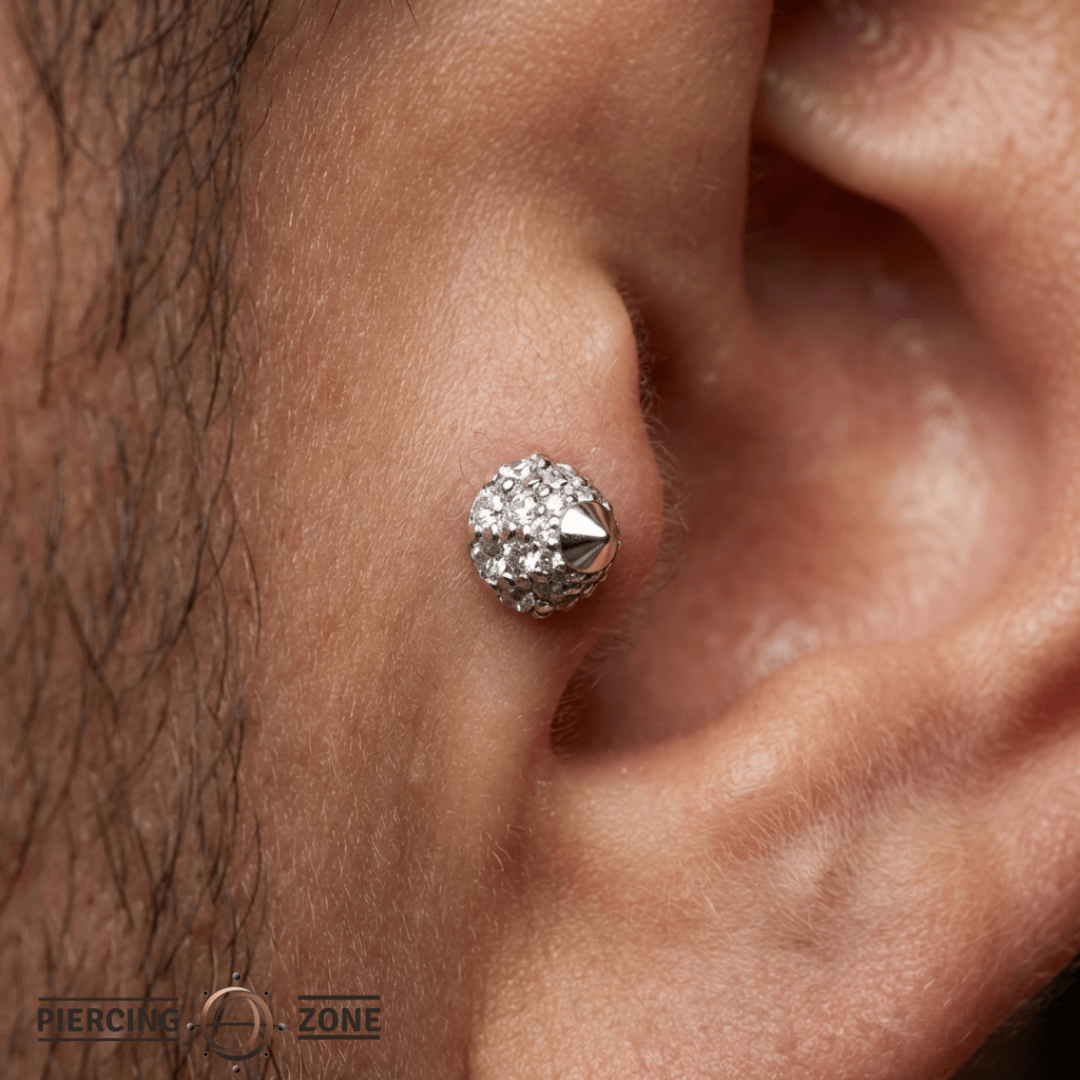 Maximalist Spark – CZ Dome Cluster – 14K Gold Threadless End - piercing - zone.com