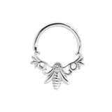 Melissa Seamless Ring – 14K Gold Wide Arc with Center Gem - piercing - zone.com