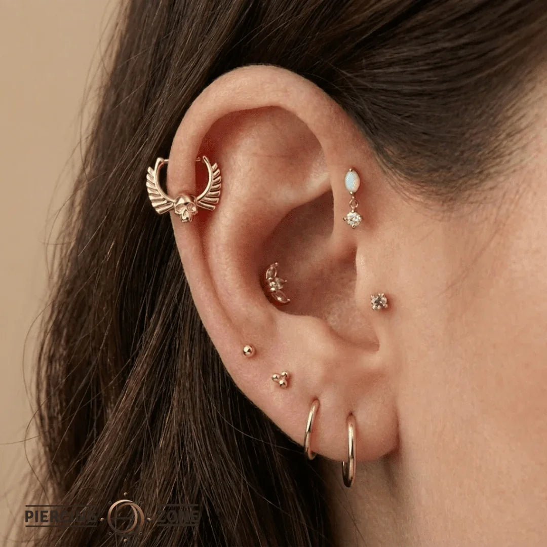 Memento Mori Straight Clicker – 14K & 18K Gold - piercing - zone.com