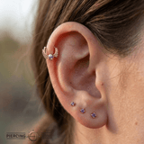 Memento Mori Straight Clicker with Gems – 14K & 18K Gold - piercing - zone.com