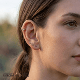 Memento Mori Straight Clicker with Gems – 14K & 18K Gold - piercing - zone.com