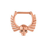 Memento Mori Straight Clicker with Gems – 14K & 18K Gold - piercing - zone.com