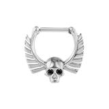 Memento Mori Straight Clicker with Gems – 14K & 18K Gold - piercing - zone.com