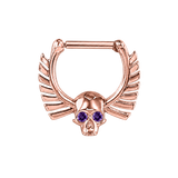 Memento Mori Straight Clicker with Gems – 14K & 18K Gold