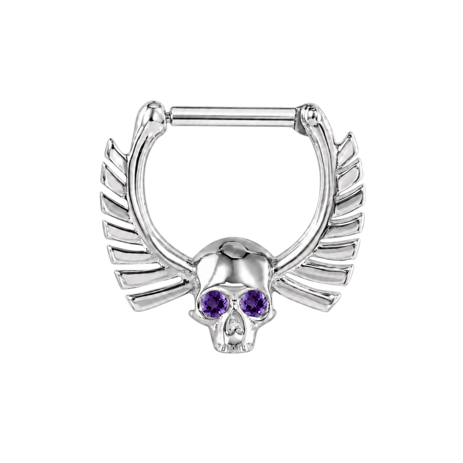 Memento Mori Straight Clicker with Gems – 14K & 18K Gold