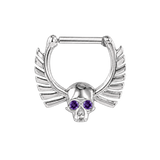 Memento Mori Straight Clicker with Gems – 14K & 18K Gold
