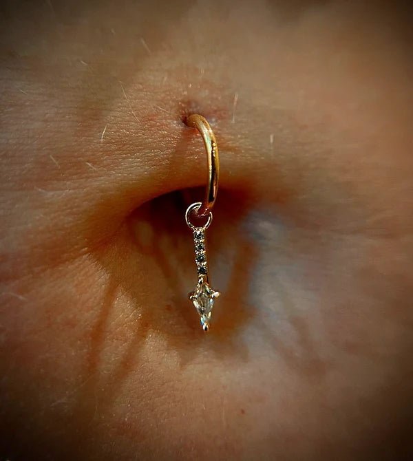 Mercer – CZ Drop Charm – 14K Gold Jewelry Accent - piercing - zone.com