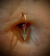Mercer – CZ Drop Charm – 14K Gold Jewelry Accent - piercing - zone.com