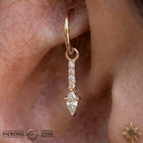 Mercer – CZ Drop Charm – 14K Gold Jewelry Accent - piercing - zone.com