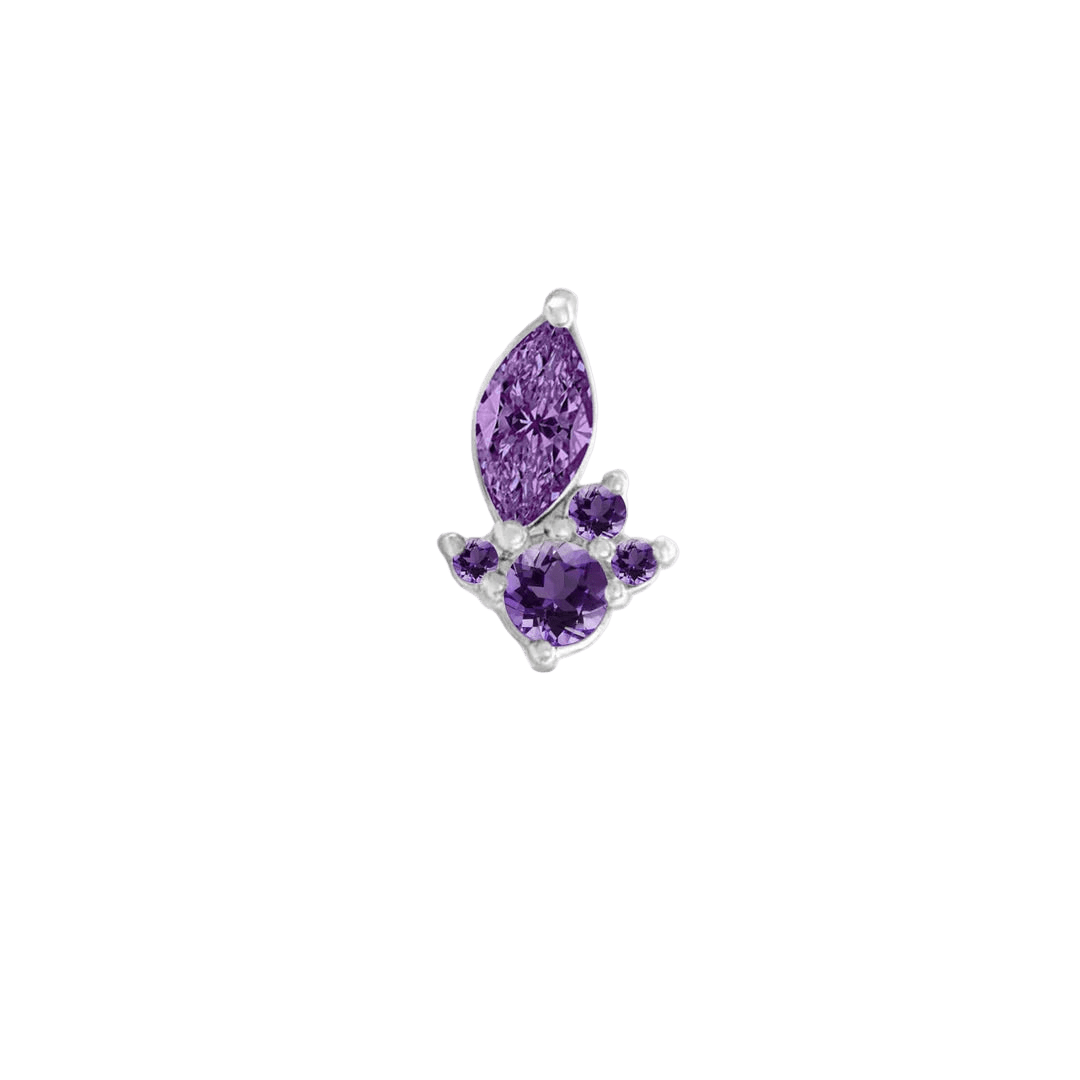 Mercury – 14K/18K Gold Multi - Stone Threadless End - piercing - zone.com