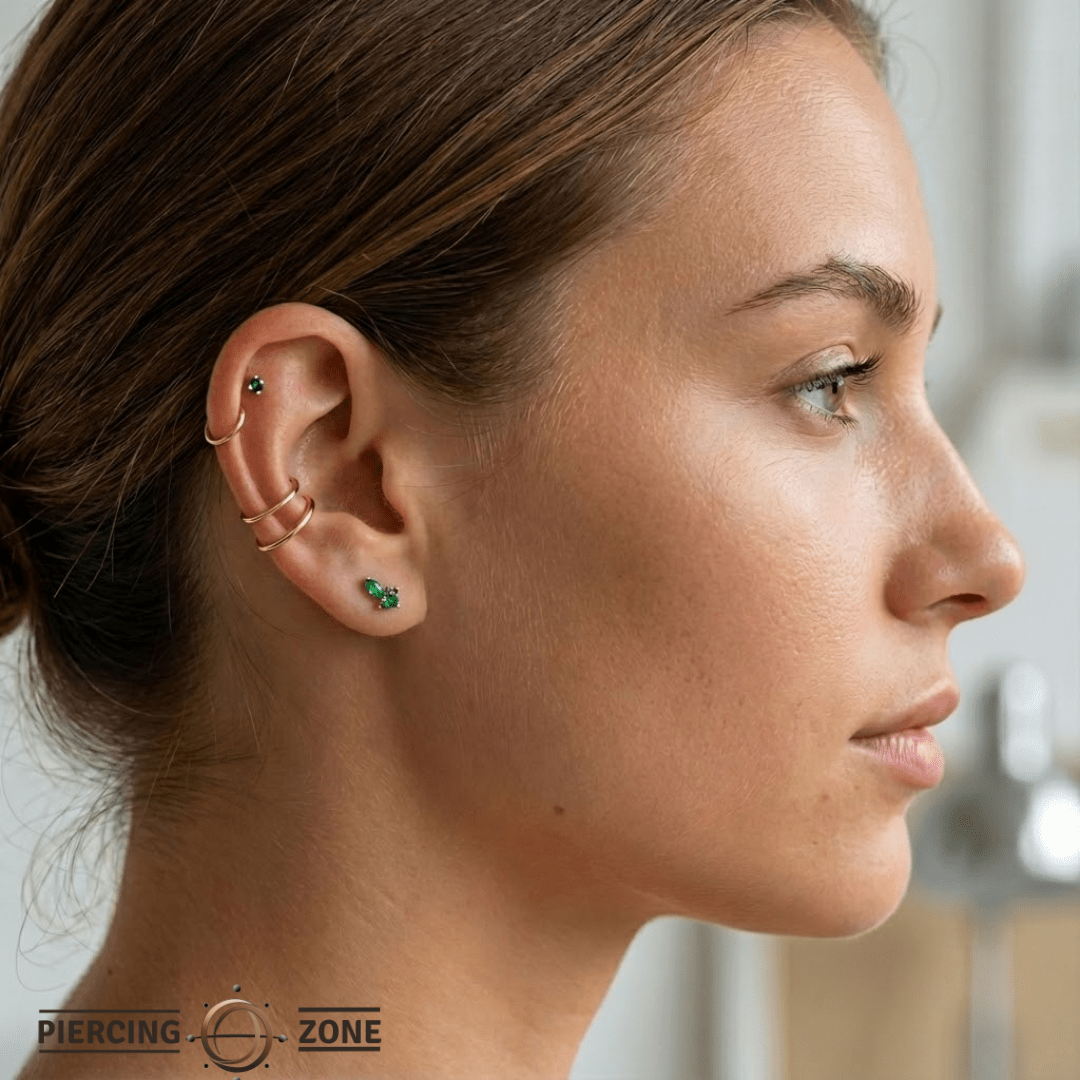 Mercury – 14K/18K Gold Multi - Stone Threadless End - piercing - zone.com