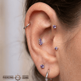 Mercury – 14K/18K Gold Multi - Stone Threadless End - piercing - zone.com