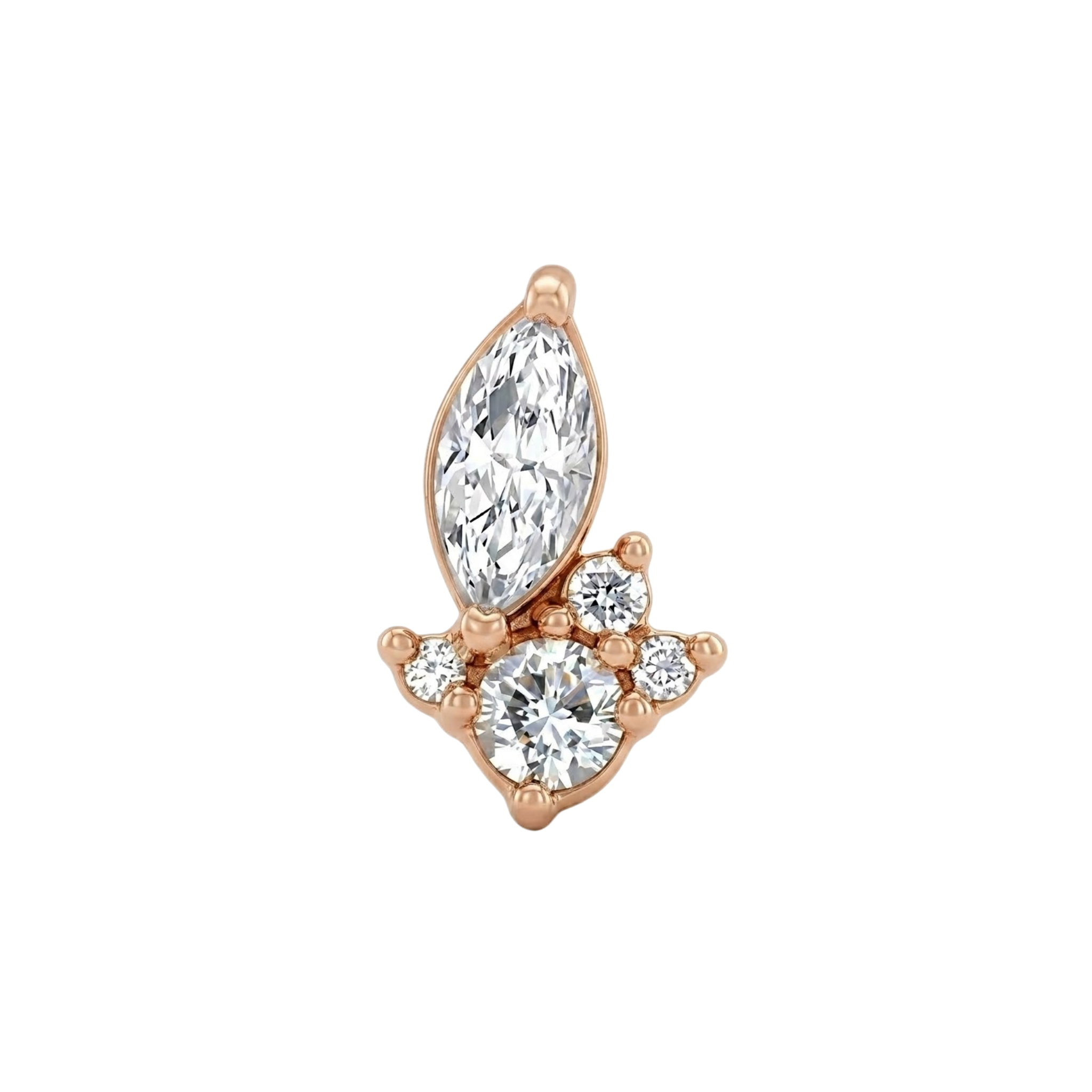 Mercury – 14K Gold Threadless/Threaded End