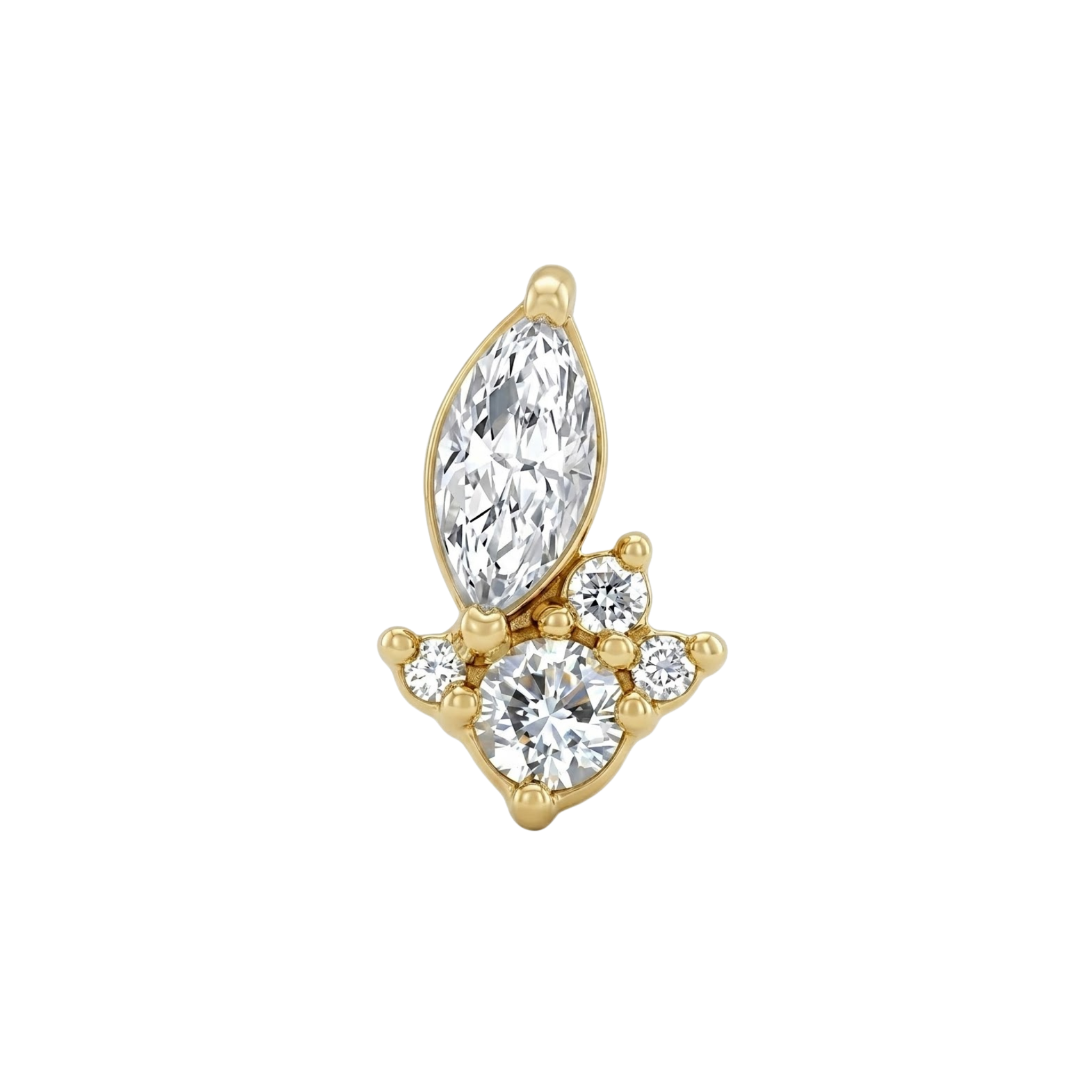 Mercury – 14K Gold Threadless/Threaded End