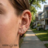 Mercury Symbol – 14K/18K Gold Flat Threadless End - piercing - zone.com
