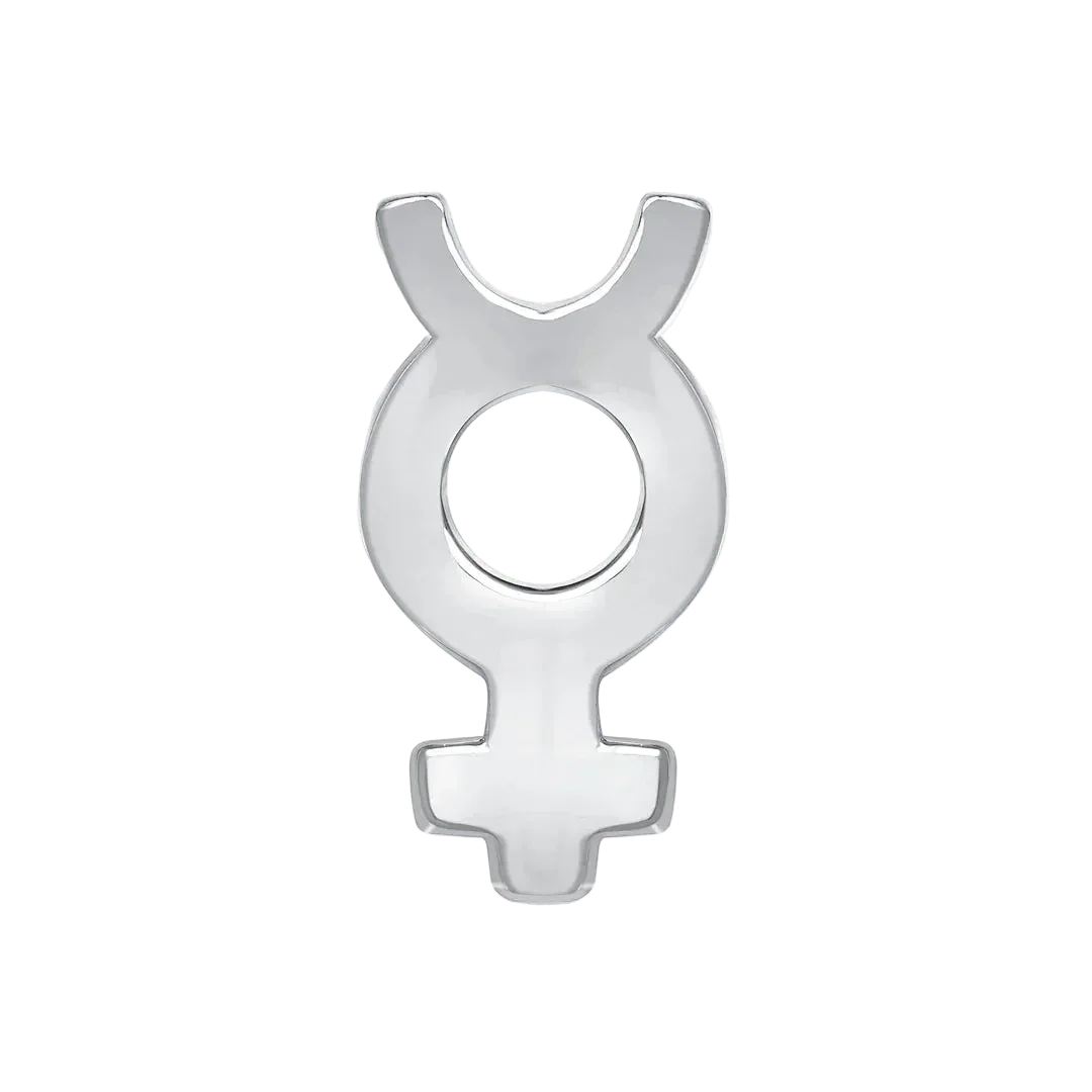 Mercury Symbol – 14K/18K Gold Flat Threadless End - piercing - zone.com