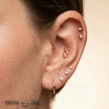 Mercury Symbol – 14K/18K Gold Flat Threadless End - piercing - zone.com