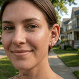 Mercury Symbol – 14K/18K Gold Flat Threadless End - piercing - zone.com