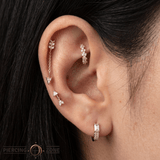 Merida – 14K Gold Swarovski CZ Arrow Threadless End - piercing - zone.com