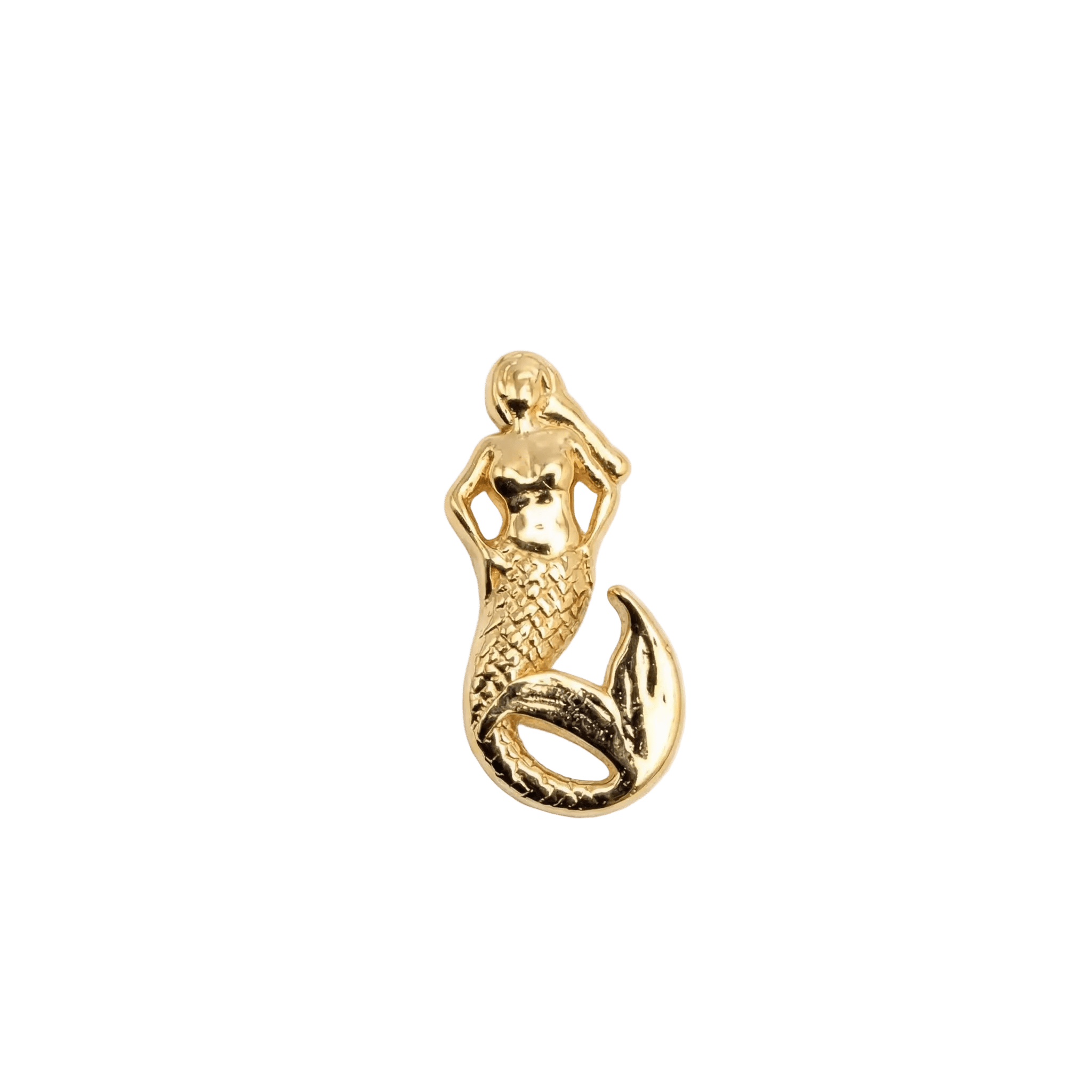 Mermaid – 14K Gold Threadless/Threaded End - piercing - zone.com