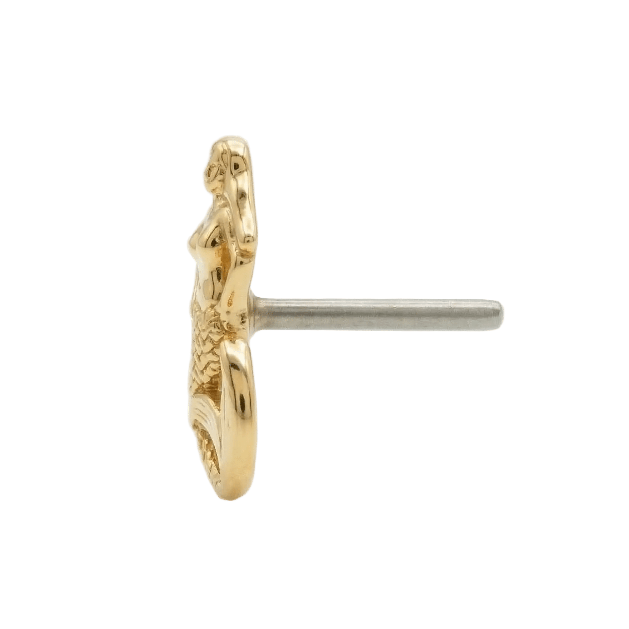 Mermaid – 14K Gold Threadless/Threaded End - piercing - zone.com