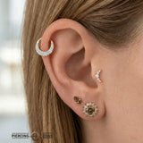 Metamorphosis – Blue Topaz Gradient – 14K Gold Clicker Ring - piercing - zone.com