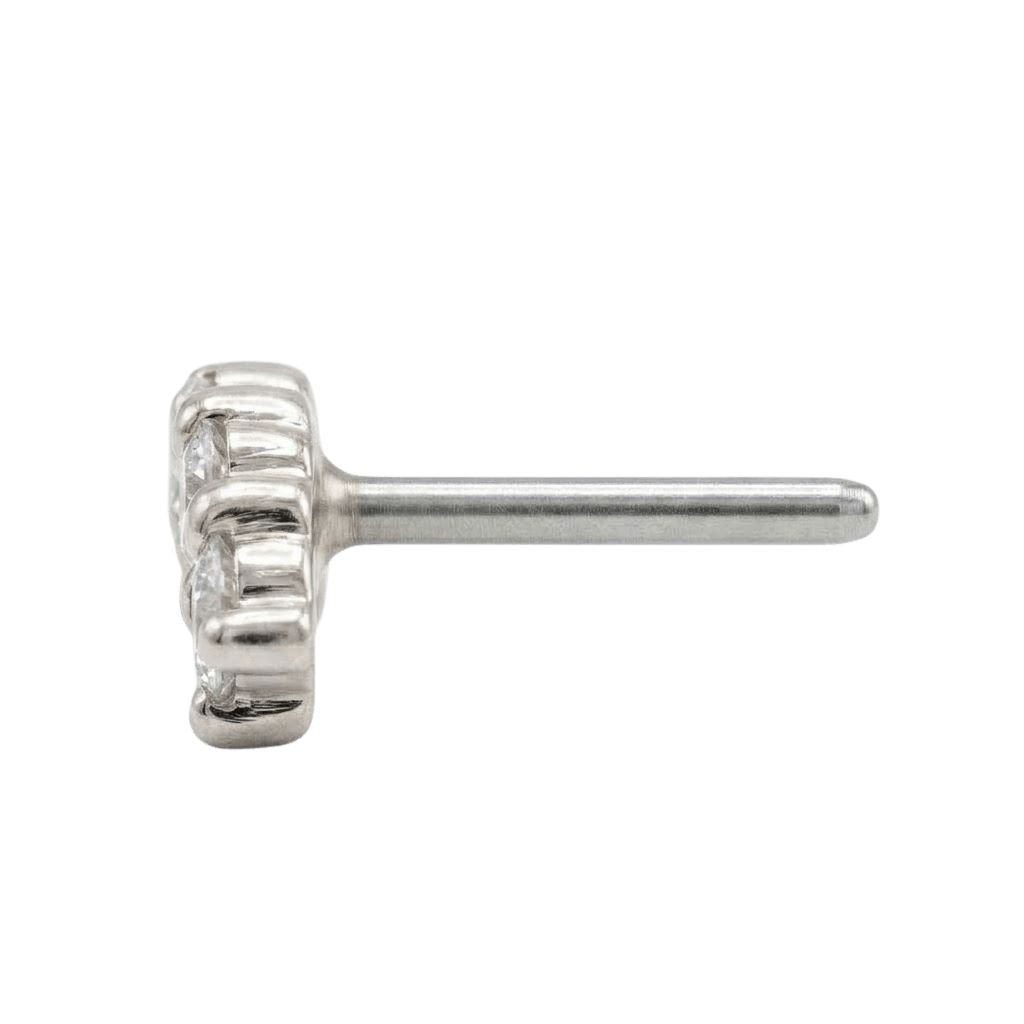 Miami - 14K Gold 5 Stone Arc Threadless/Threaded End - piercing - zone.com