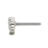 Miami - 14K Gold 5 Stone Arc Threadless/Threaded End - piercing - zone.com